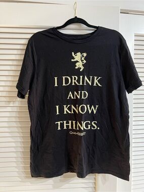 Game of Thrones 'I Drink and I Know Things' Black Graphic Tee